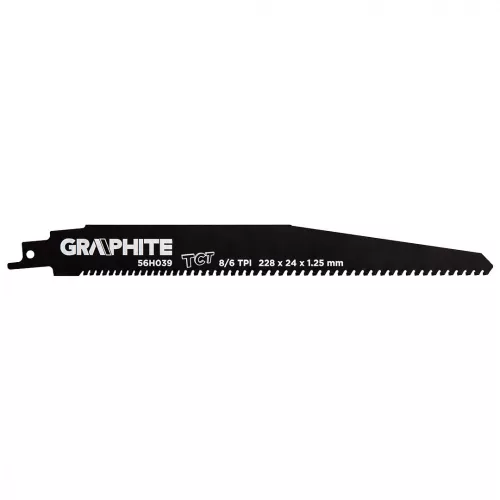 GRAPHITE Lame pentru ferăstrău pentru orizontală, HM, 228x24x1.25mm, 8/6TPI (56H039)