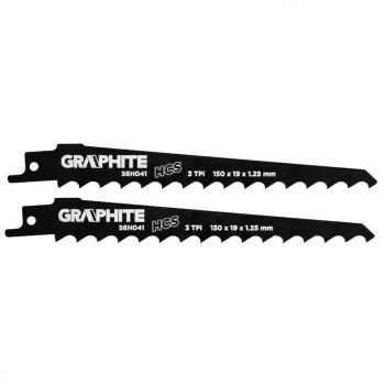   GRAPHITE Lame pentru ferăstrău pentru orizontală, HCS, 150x19x1.25mm, 3TPI, set, 2buc. (56H041)