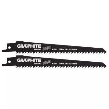  GRAPHITE Lame pentru ferăstrău pentru orizontală, HCS, 150x19x1.25mm, 6TPI, set, 2buc. (56H042)