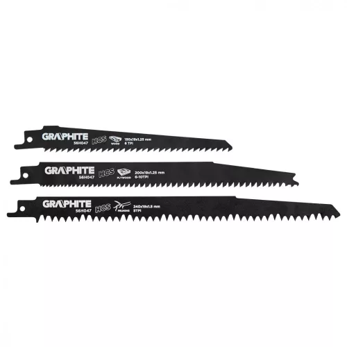 GRAPHITE Set lame pentru ferăstrău pentru orizontală, HCS, 3buc. (56H047)