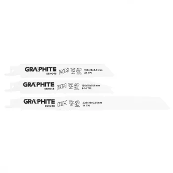   GRAPHITE Set lame pentru ferăstrău pentru orizontală, BIM, 3buc. (56H048)