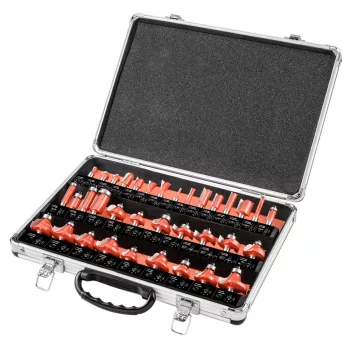   GRAPHITE Set de freze pentru freză de sus, 8mm, 35buc (56H240)