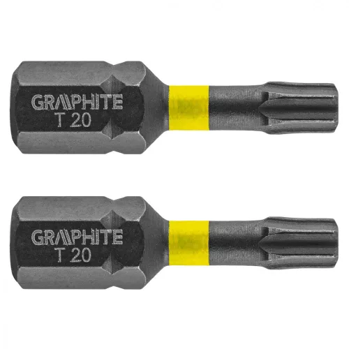 GRAPHITE Bit torțional pentru șurubelniță cu impact TX20x25mm, 2 buc. (56H513)