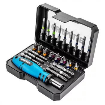   GRAPHITE Set de biți de șurubelniță, 31 buc., biți 25mm - 15 buc., biți 50mm - 15 buc., suport pentru biți - 1 buc. (56H602)