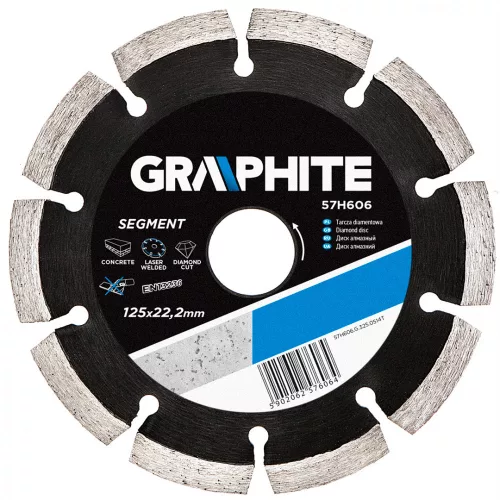 GRAPHITE Disc diamantat 125MM CU SEGMENTE LĂZERI (57H606)