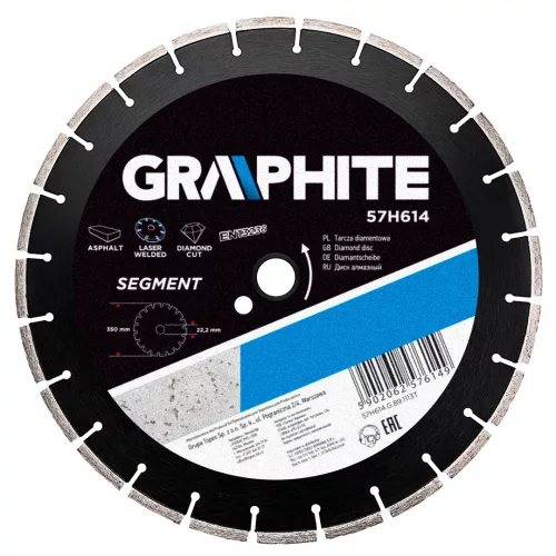 GRAPHITE Disc diamantat 350x25.4mm, sudat cu laser (57H614)