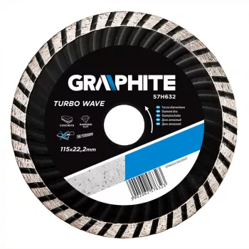GRAPHITE Disc diamantat 115MM TURBO CU RĂCIRE (57H632)