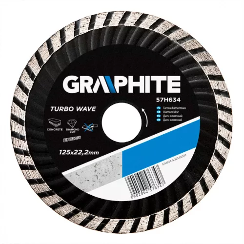 GRAPHITE Disc diamantat 125MM TURBO CU RĂCIRE (57H634)
