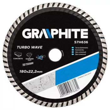 GRAPHITE Disc diamantat 180MM TURBO CU RĂCIRE (57H636)