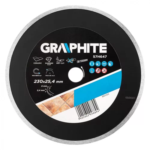 GRAPHITE Disc diamantat 230mm pentru tăierea plăcilor de faianță, 59G891 (57H647)