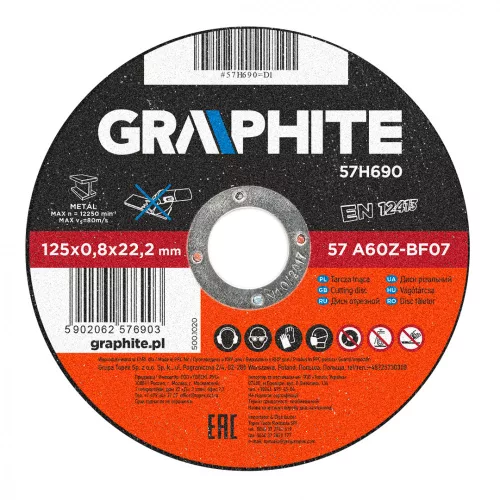 GRAPHITE DISC DE TĂIERE 125X0.8 METAL (57H690)