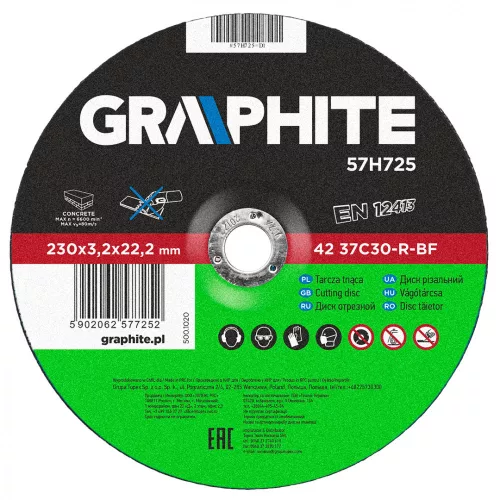 GRAPHITE Disc de tăiere 230X3.2 PIATRA (57H725)