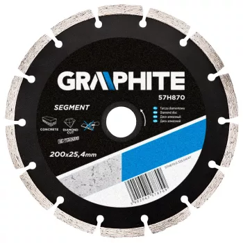 GRAPHITE Disc diamantat 200X25.4 CU SEGMENTE (57H870)