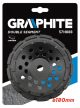 GRAPHITE Disc diamantat de șlefuit 180x5x22,2mm cu segmente duble (57H888)