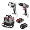 GRAPHITE Set de scule cu acumulator 18V Energy+: bormașină + lampă + geantă + acumulator + încărcător 2.0Ah (58G016)