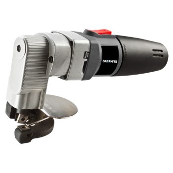   GRAPHITE MAȘINĂ DE TĂIAT FOI, foarfecă 500W, pentru foi plate. Tăiere dreaptă și curbată. În valiză. (59G402)