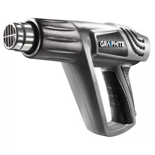 GRAPHITE Pistol de aer cald 2000W, I: 50ºC, II: 350ºC, III: 550ºC, în valiză cu 5 accesorii (59G522)