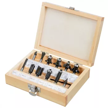 VERTO Set freză superioară 12buc., 6MM (60H008)