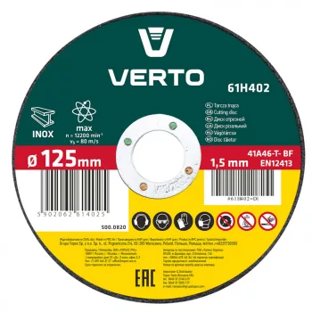 VERTO DISC DE TĂIERE 125X1,5 pentru metal (61H402)