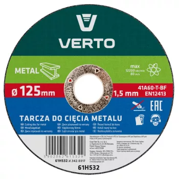 VERTO DISC DE TĂIERE PENTRU METAL 125x1.5x22MM T40 (61H532)