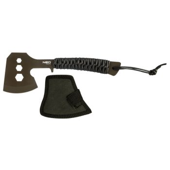   NEO Topor multifuncțional, oțel inoxidabil, lungime totală 26cm, lamă: 8cm, mâner Paracord, funcție de cheie (63-118)