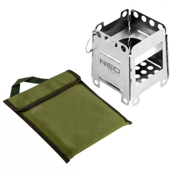   NEO Aragaz de camping pe gaz, pliabil, oțel inoxidabil, 16*11.5/12.8cm, greutate 369g, cu toc din țesătură (63-126)