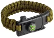 NEO Brățară de supraviețuire 5 în 1: 3.5m paracord (capacitate 250kg), piatră de aprins, busolă, cuțit, fluier, verde, lățime 26mm (63-140)
