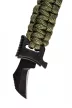 NEO Brățară de supraviețuire 5 în 1: 3.5m paracord (capacitate 250kg), piatră de aprins, busolă, cuțit, fluier, verde, lățime 26mm (63-140)