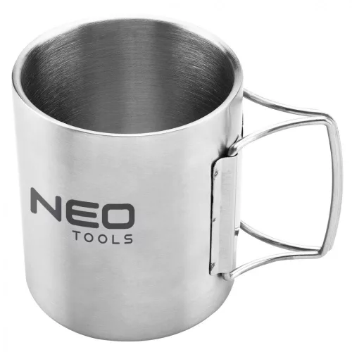 NEO Cană de camping 320ml, perete dublu, mâner pliabil (63-150)