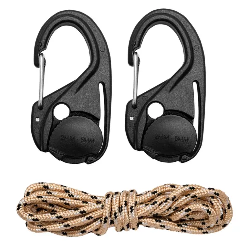 NEO Set de întindere a corzii cu arc și carabinieră + corzi paracord (3,5mmx1,5m), 3 bucăți (63-155)