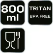 NEO Sticlă de apă, 800ml, material Tritan, fără BPA (63-167)