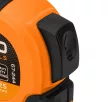 NEO Bandă de măsurat 7,5m/25mm, arc întărit, oțel, bandă neagră cu scară mărită albă, magnetică, autostop + fixare (67-244)
