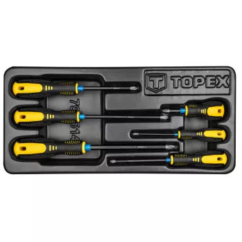   TOPEX Set șurubelnițe PH, 6buc., cu tavă pentru caruciorul de atelier (79R514)