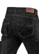 NEO Pantaloni de lucru din blugi, 5 buzunare, negri, 98% bumbac, 2% elastan, întărire la genunchi, L (81-233-L)