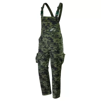   NEO Salopetă de lucru cu bretele camuflaj, 60% bumbac, 40% poliester, 255 g/m², L (81-241-L)