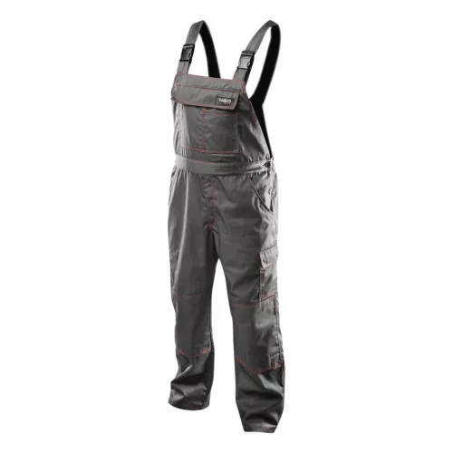 NEO Pantalon de muncă salopetă, BASIC, L/52, 35% bumbac, 65% poliester, 245 g/m², cu buzunar pentru protecție genunchi (81-430-L)