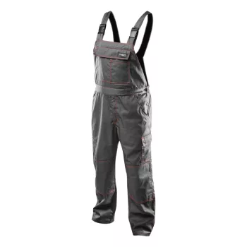   NEO Pantalon de muncă salopetă, BASIC, XL/56, 35% bumbac, 65% poliester, 245 g/m², cu buzunar pentru protecție genunchi (81-430-XL)