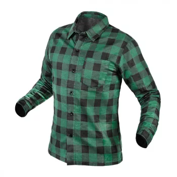   NEO Cămașă din flanel, verde-negru, 100% bumbac, L (81-546-L)