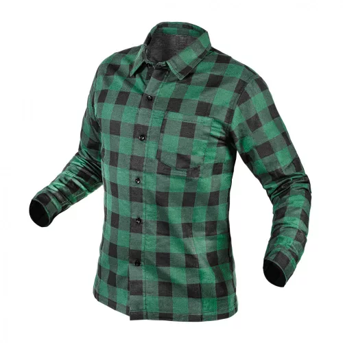 NEO Cămașă din flanel, verde-negru, 100% bumbac, L (81-546-L)
