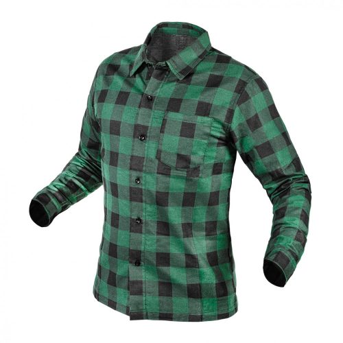 NEO Cămașă din flanel, verde-negru, 100% bumbac, S (81-546-S)