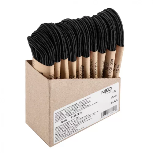 NEO Șireturi pentru încălțăminte 120cm, negru (82-390)