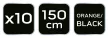 NEO Șireturi pentru încălțăminte 150cm, portocaliu/negru (82-393)