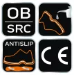 NEO Cizme de cauciuc, OB SRC, talpă rezistentă la substanțe chimice și antiderapantă, protecție pentru călcâi, 42 (82-901-42)