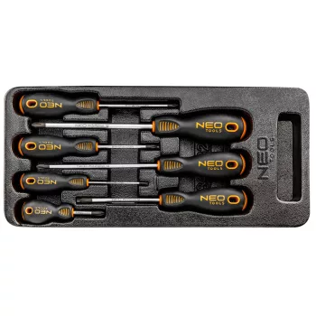   NEO Set șurubelnițe PH, 7buc., cu tavă pentru caruciorul de atelier (84-232)