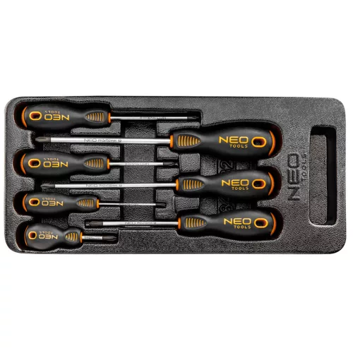 NEO Set șurubelnițe PH, 7buc., cu tavă pentru caruciorul de atelier (84-232)