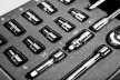 NEO Set chei tubulare 1/4", 19buc., 4-14mm, cu tavă pentru caruciorul de atelier (84-237)