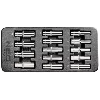   NEO Set chei tubulare lungi 1/2" 14buc., 8-21mm, cu tavă pentru caruciorul de atelier (84-243)