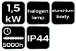 NEO Radiator infraroșu halogen de tavan 1500W, aluminiu, IP44 (90-037)