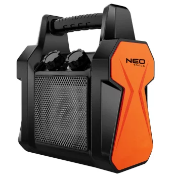   NEO Radiator PTC electric industrial cu ceramică 2kW, termostat, mâner detașabil, protecție împotriva răsturnării, 139 m3/h (90-060)
