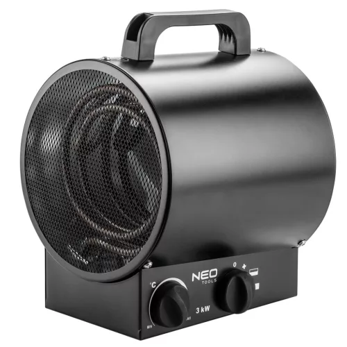 NEO Radiator electric industrial cu termostat 3kW, industrial, independent, 291 m3/h (90-066)